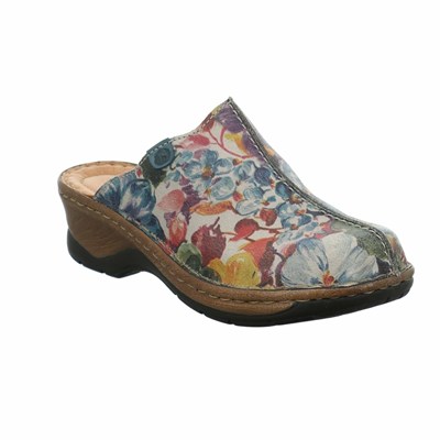 Deep Grey Josef Seibel Catalonia 51 - Graphite Print Women's Clogs | QFSE75394